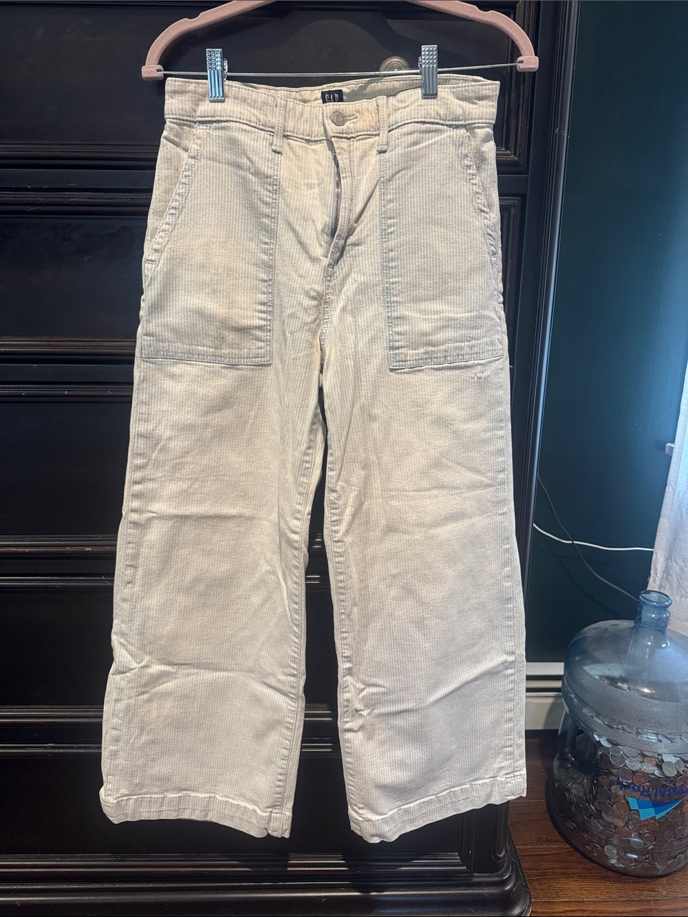 GAP Wide-Leg Jeans in Light blue and white railroad stripe